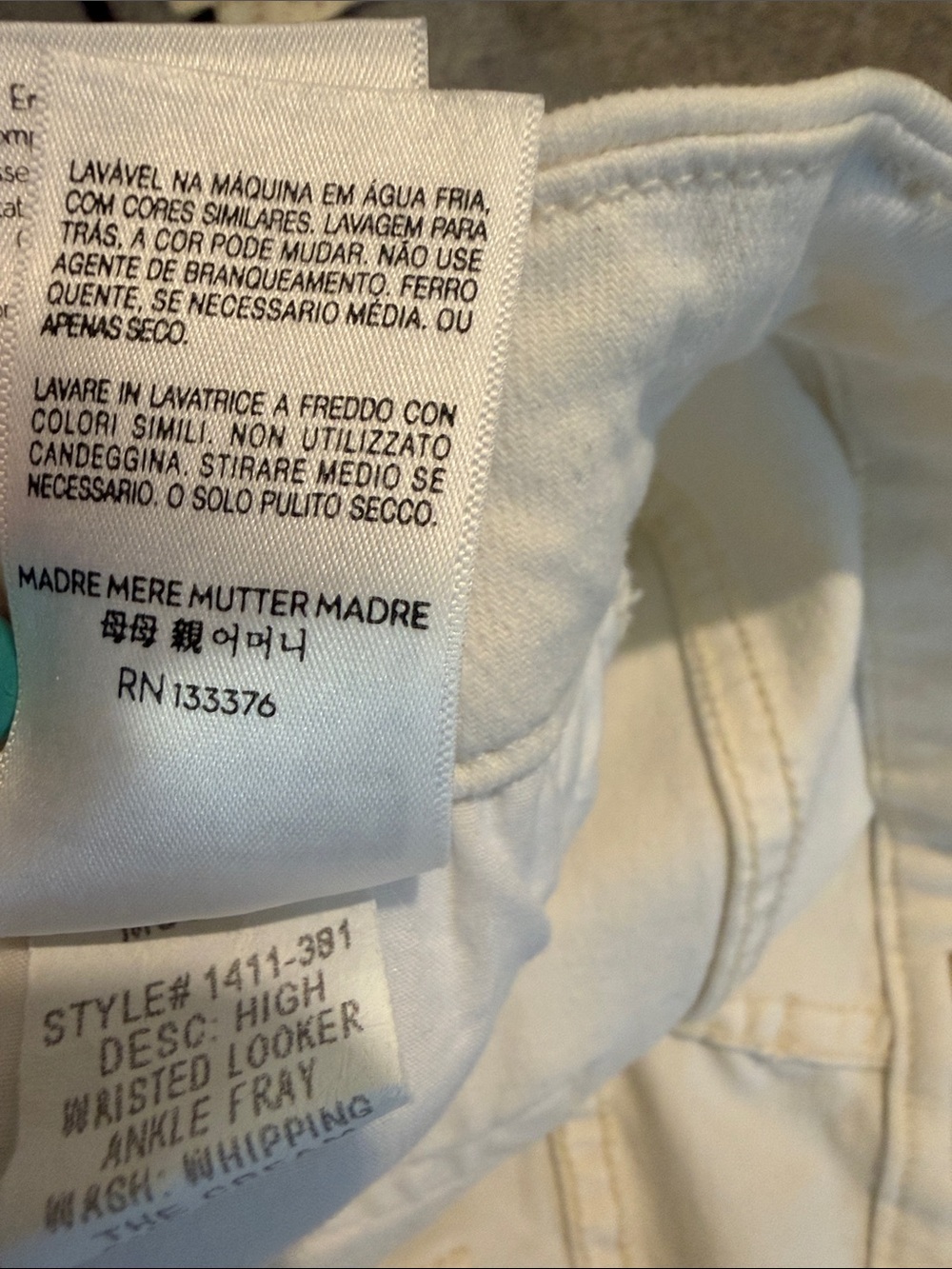 Mother Denim High Waisted Looker Ankle Fray Tea And Biscuits Wash Size 28 - Picture 9 of 9